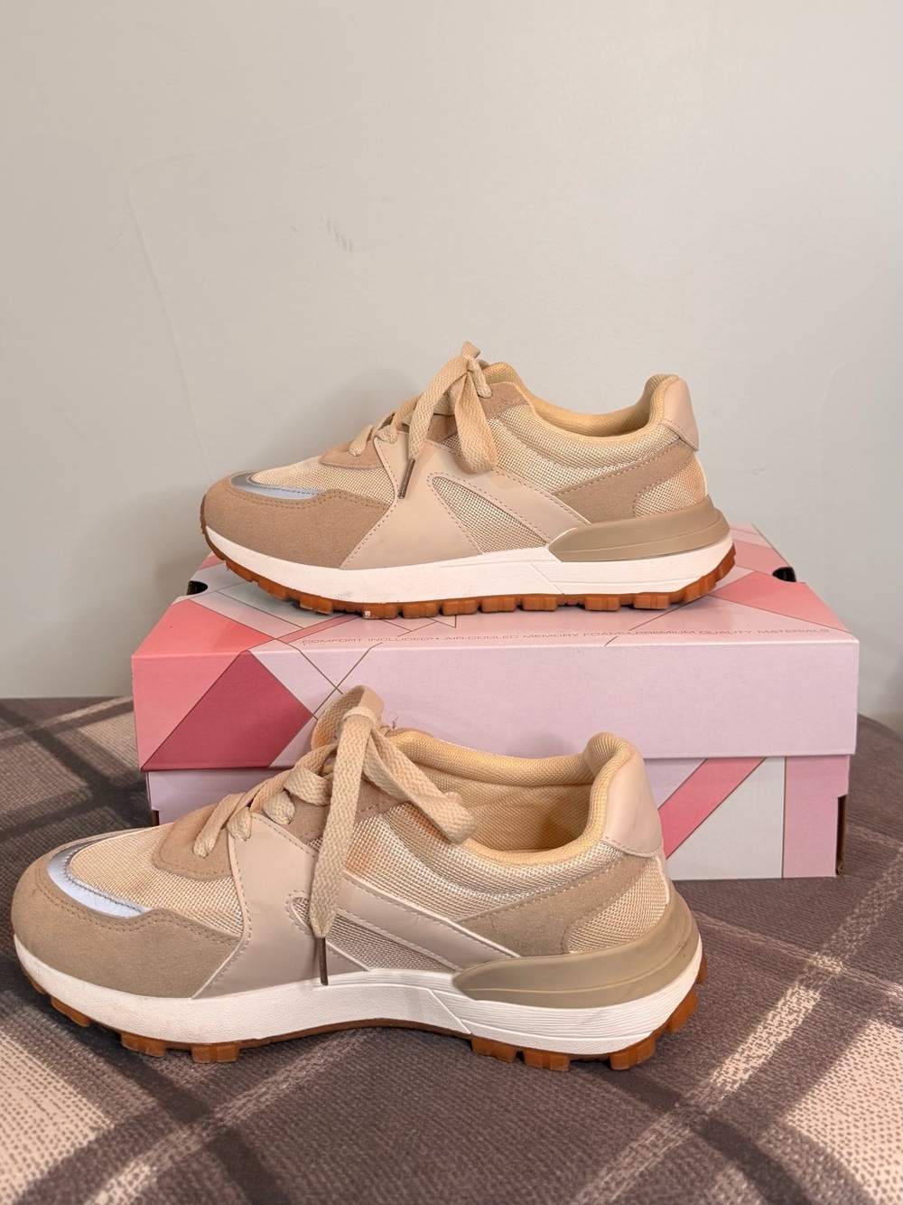 Rachel Zoe Neutral Beige & Tan Platform-Style Women's Sneakers